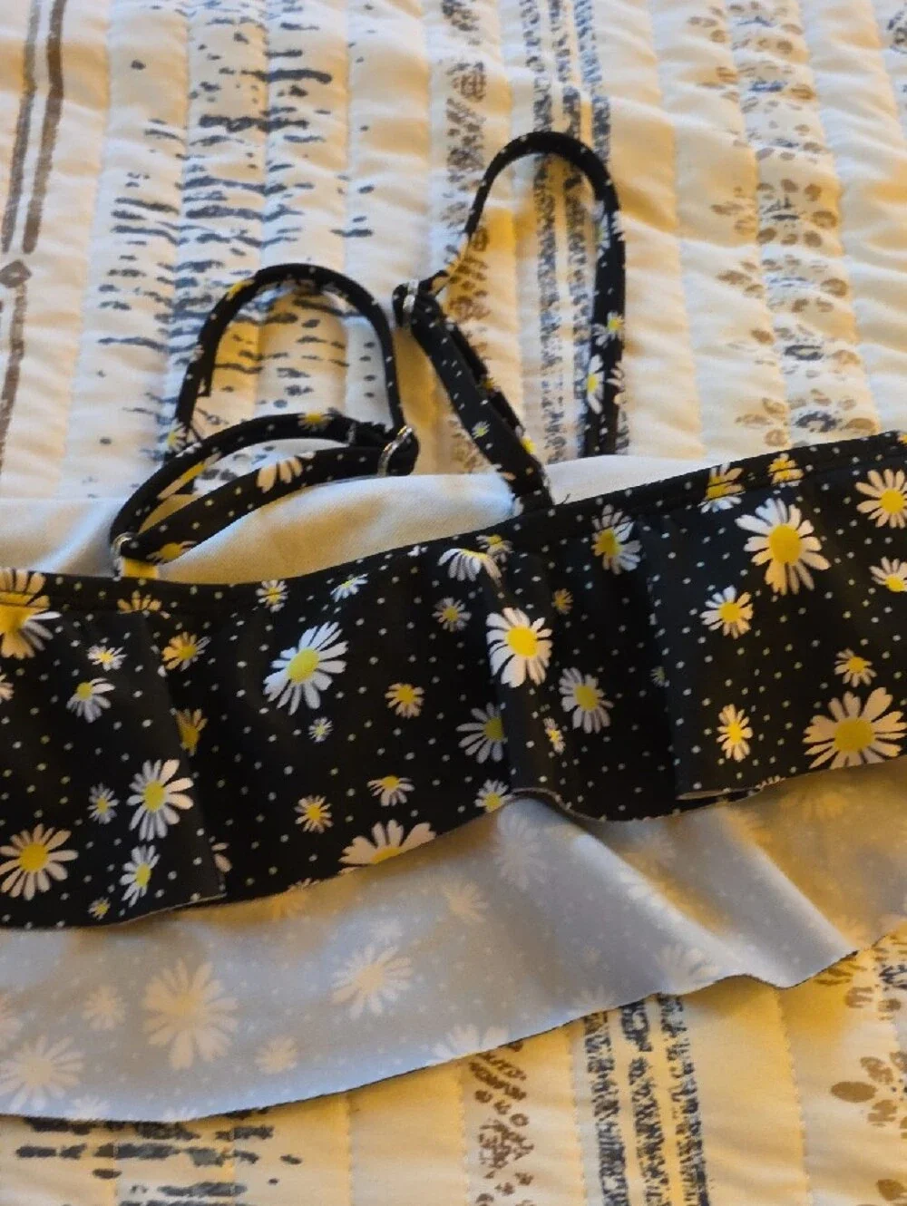 art class Black Daisy Print Two-Piece Swim Bikini